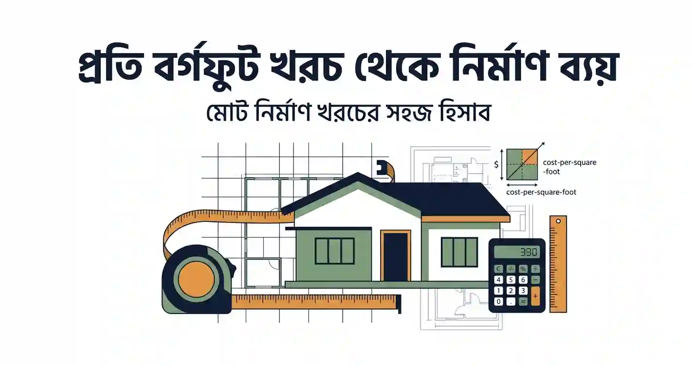 একটি ঘরের প্রতি বর্গফুট খরচ থেকে মোট নির্মাণ ব্যয় কীভাবে অনুমান করবেন?